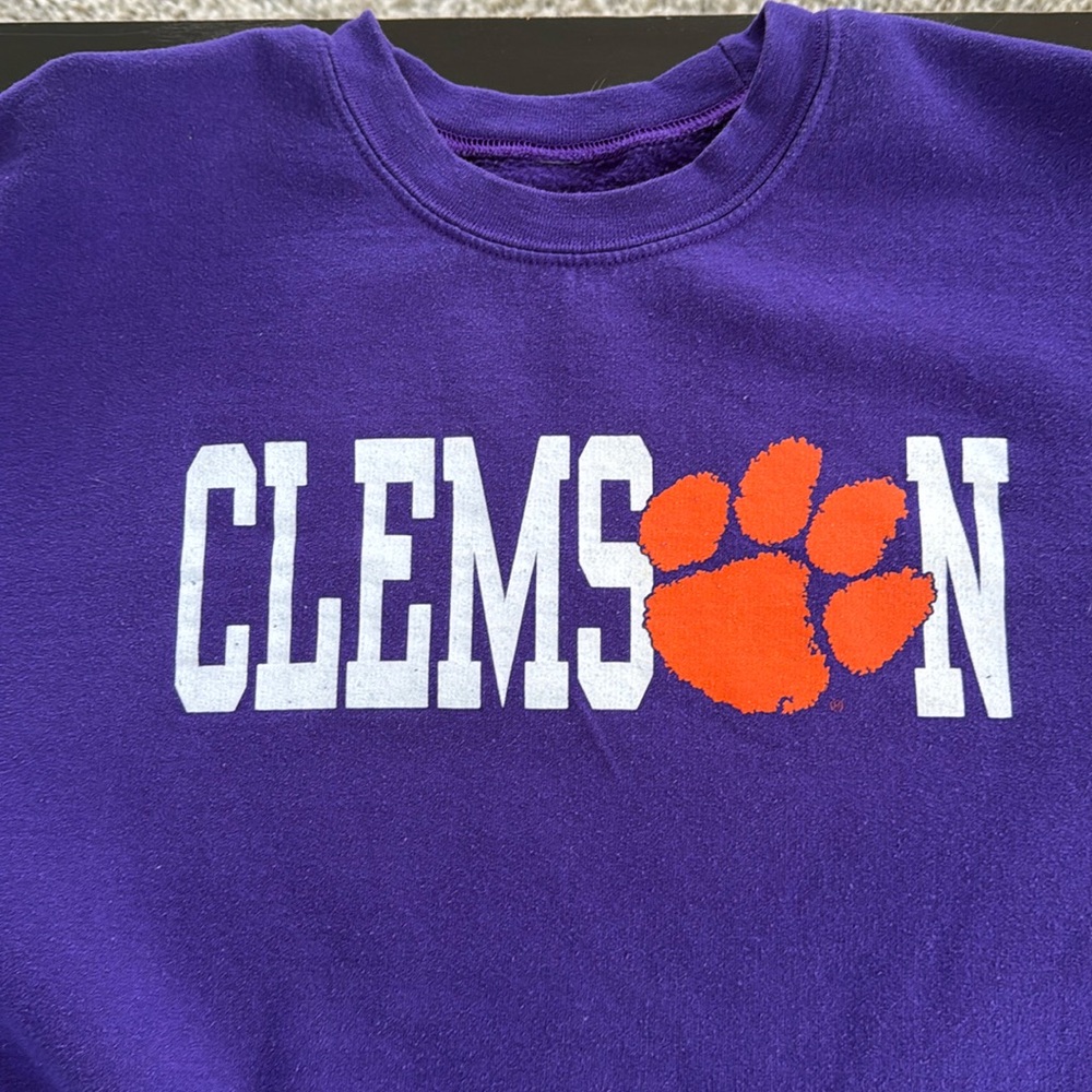 Clemson sweatshirt in purple
